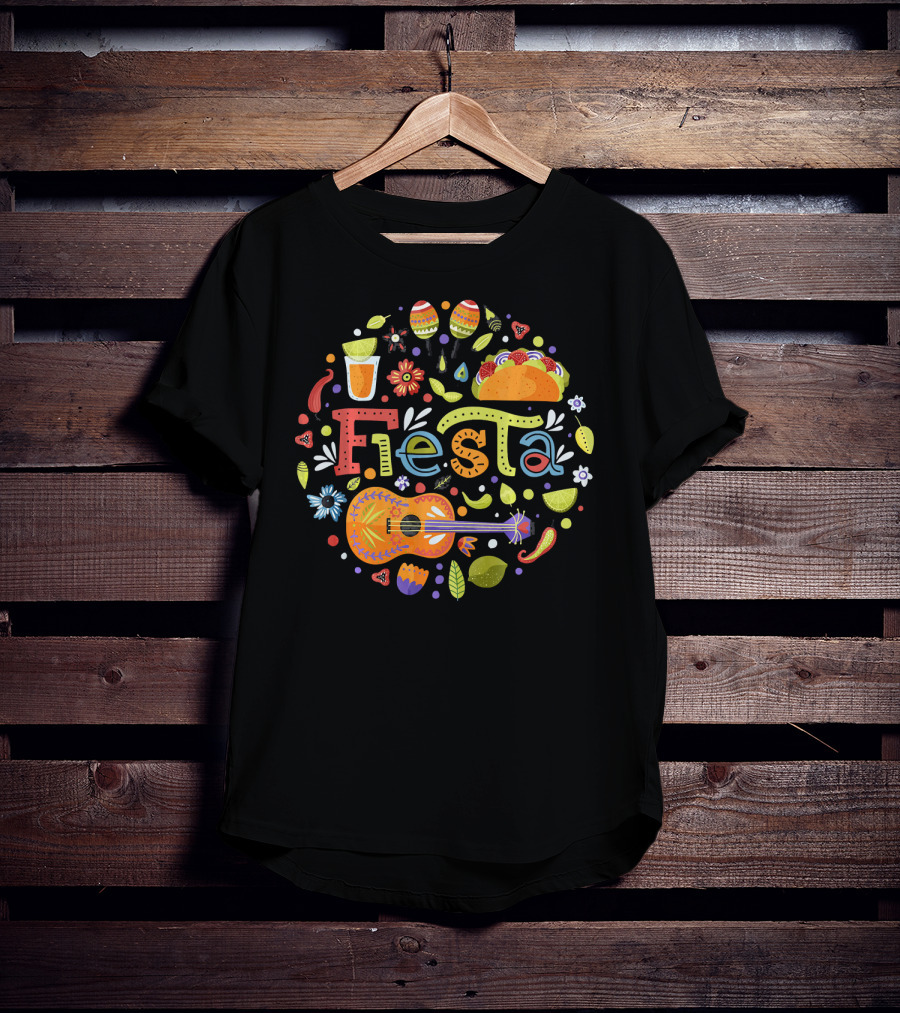 Fiesta Cinco De Mayo Mexican Party Guita T-Shirt