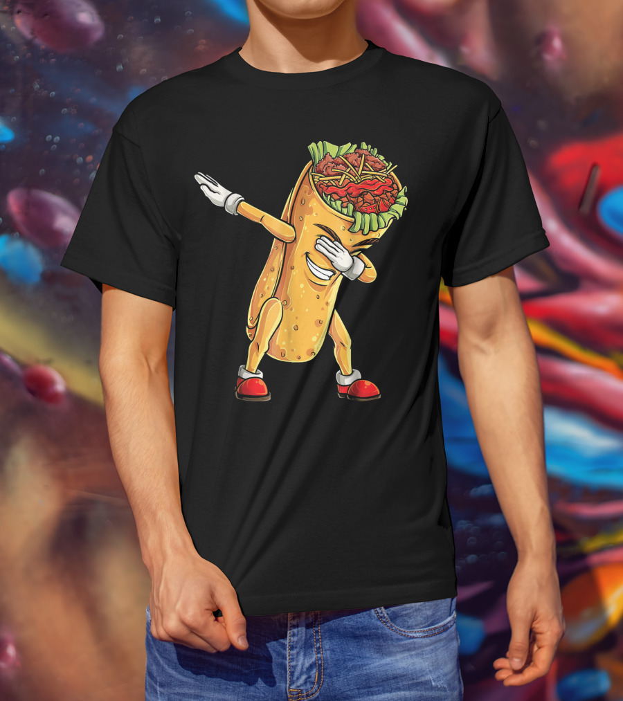 Cinco De Mayo Dabbing Burrito Character Fun T-Shirt