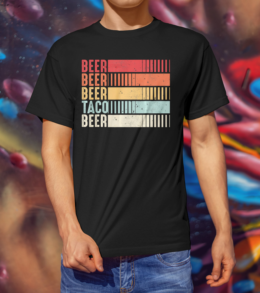 Beer Beer Beer Taco Beer Funny Mexican Cinco T-Shirt