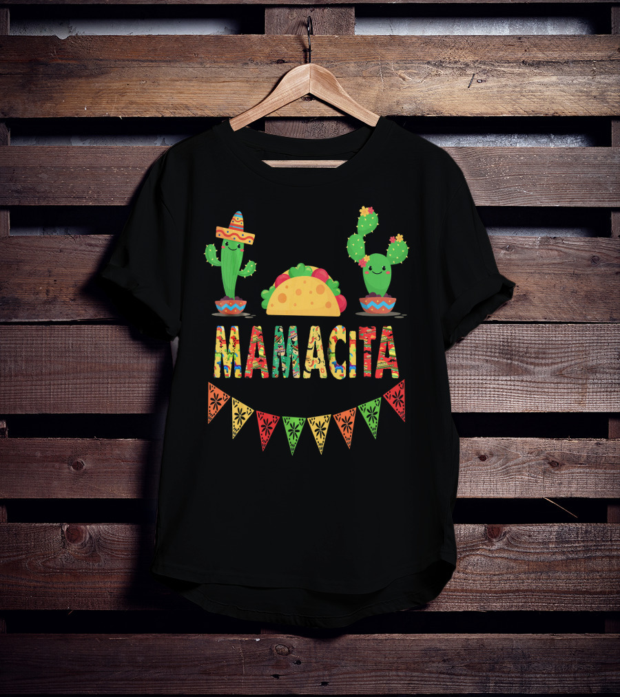 Mamacita Mexican Fiesta Cactus Taco T-Shirt