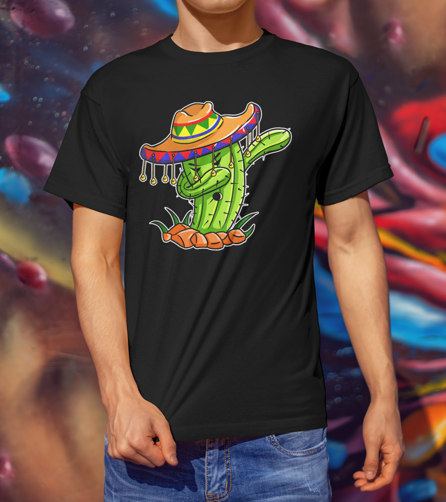 Dabbing Cactus Sombrero Cinco De Mayo T-Shirt
