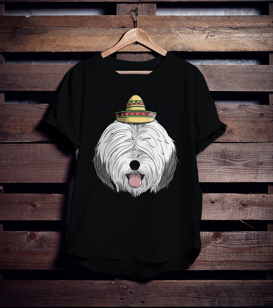 Old English Sheepdog Sombrero Cinco De Mayo Fiesta T-Shirt