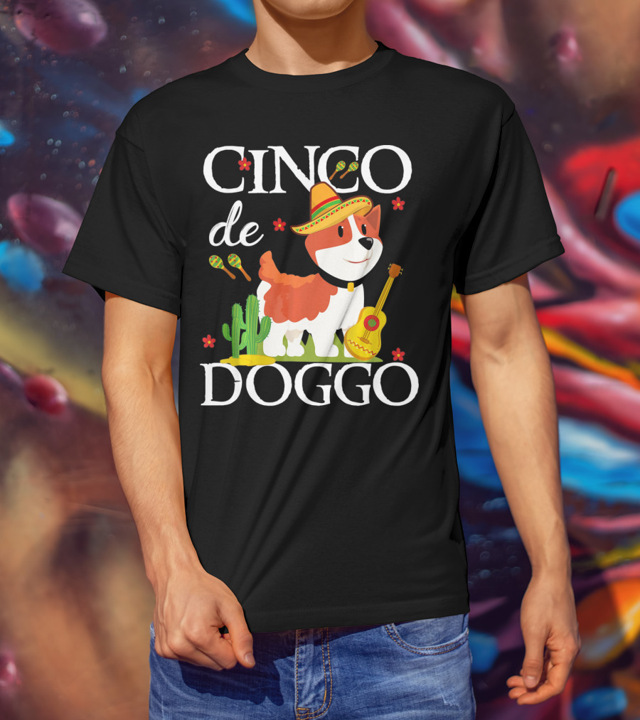 Cinco De Doggo Corgi With Sombrero And Maracas T-Shirt