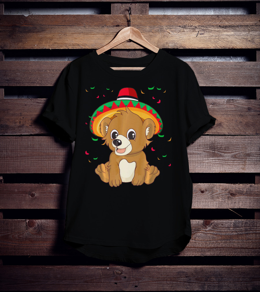 Cute Bear Cinco De Mayo 5th Of May Celebration Sombrero T-Shirt