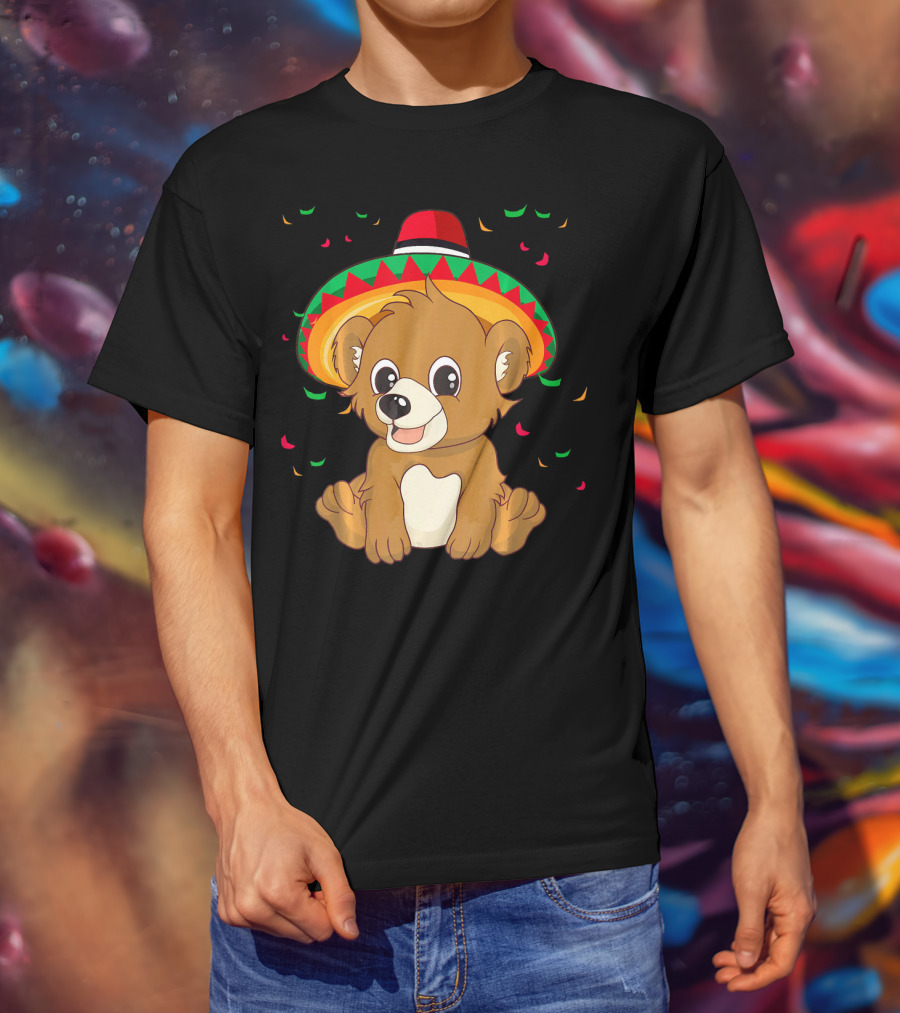 Cute Bear Cinco De Mayo 5th Of May Celebration Sombrero T-Shirt