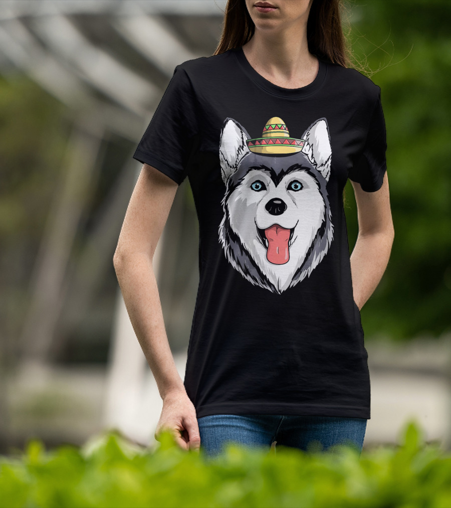 Fiesta Siberian Husky Sombrero Cinco De Mayo Mexi T-Shirt