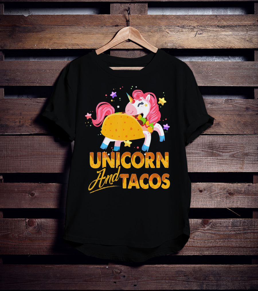 Unicorn And Tacos Colorful Cinco De Mayo Fun T-Shirt