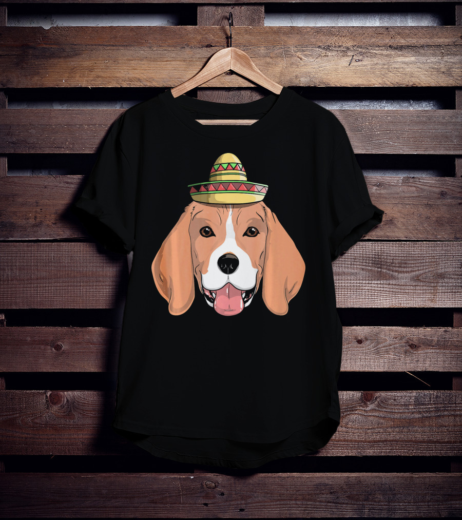 Beagle Dog Sombrero Fiesta Cinco De Mayo T-Shirt