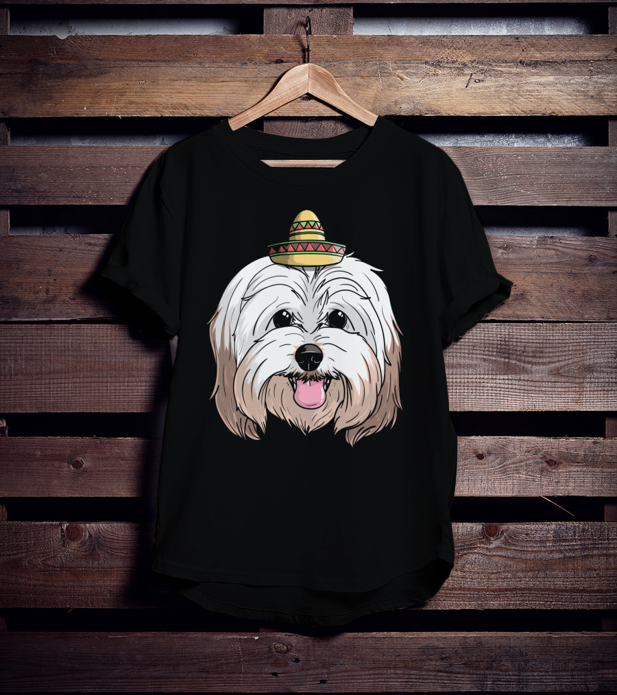 Havanese Dog Sombrero Fiesta Cinco De Mayo T-Shirt