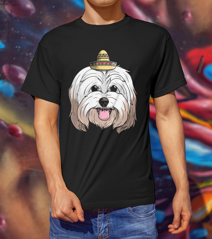 Havanese Dog Sombrero Fiesta Cinco De Mayo T-Shirt