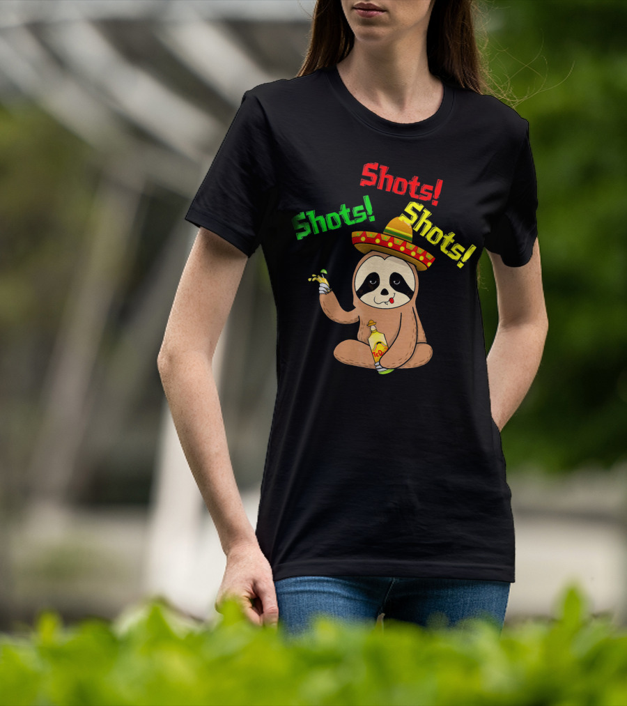 Cinco De Mayo Sloth Shots Tequila Sombrero T-Shirt