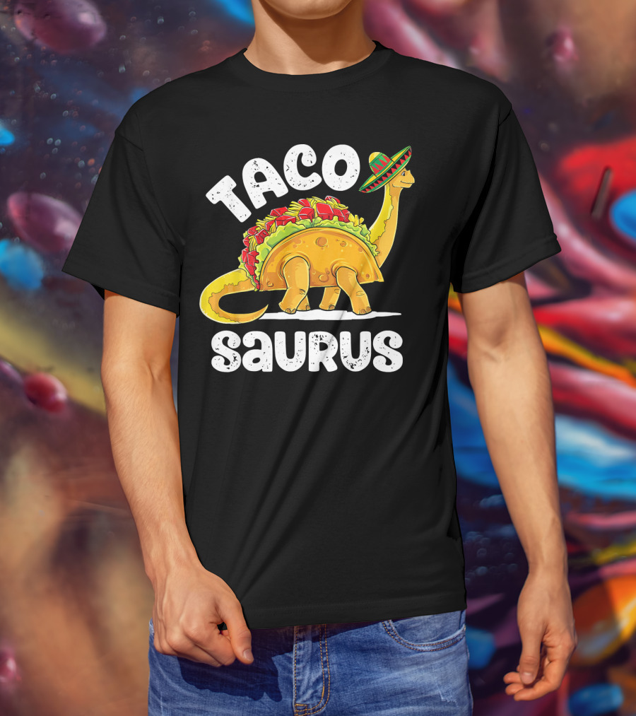 Tacosaurus Taco Dinosaur Rex Funny Sombrero T-Shirt