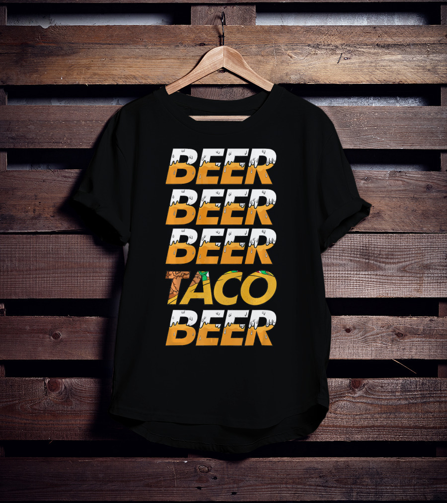 Beer Taco Beer Cinco De Mayo Funny Letter Print T-Shirt