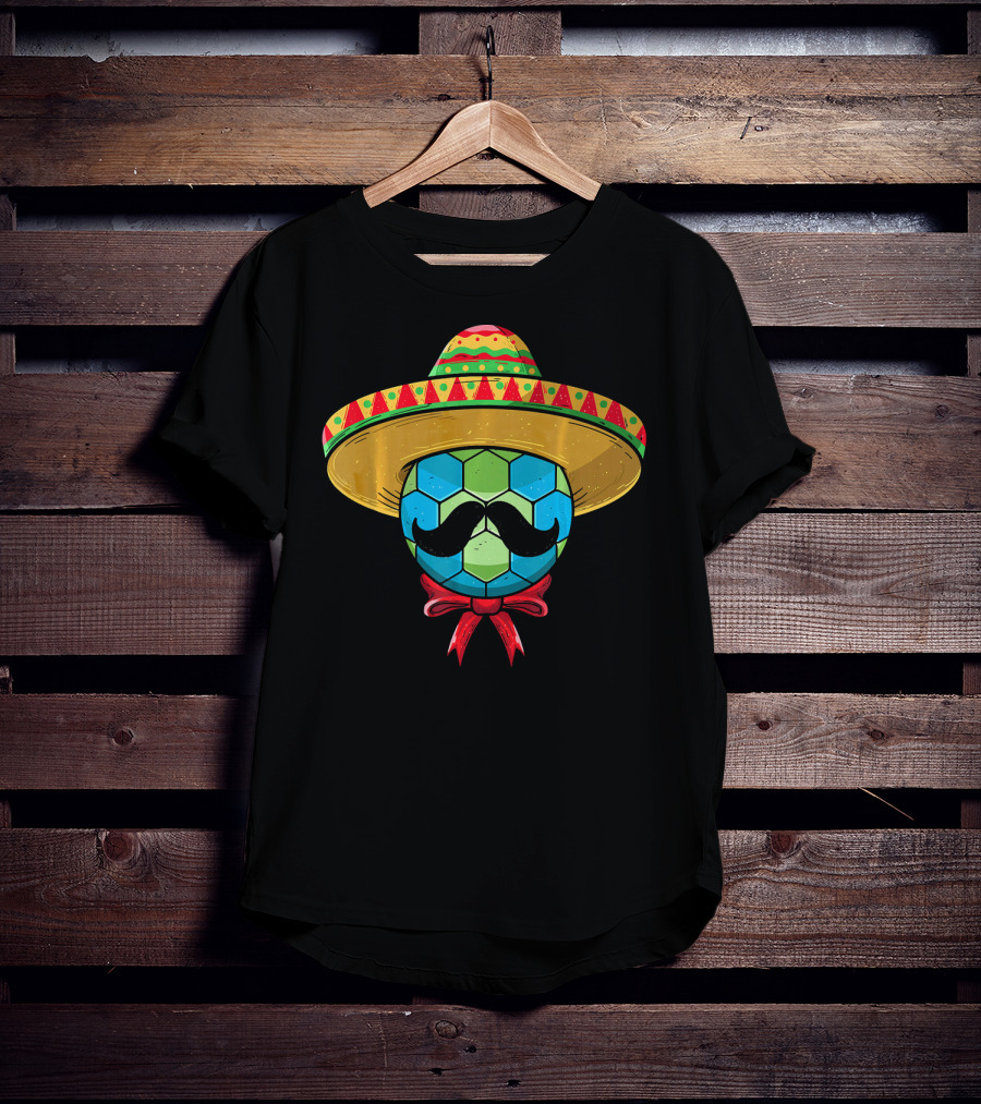 Cinco De Mayo Mexican Sombrero Mustache Handball T-Shirt
