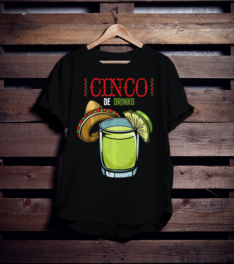 Cinco De Drinko Sombrero Lime Margarita Iconic Cinco De Mayo T-Shirt