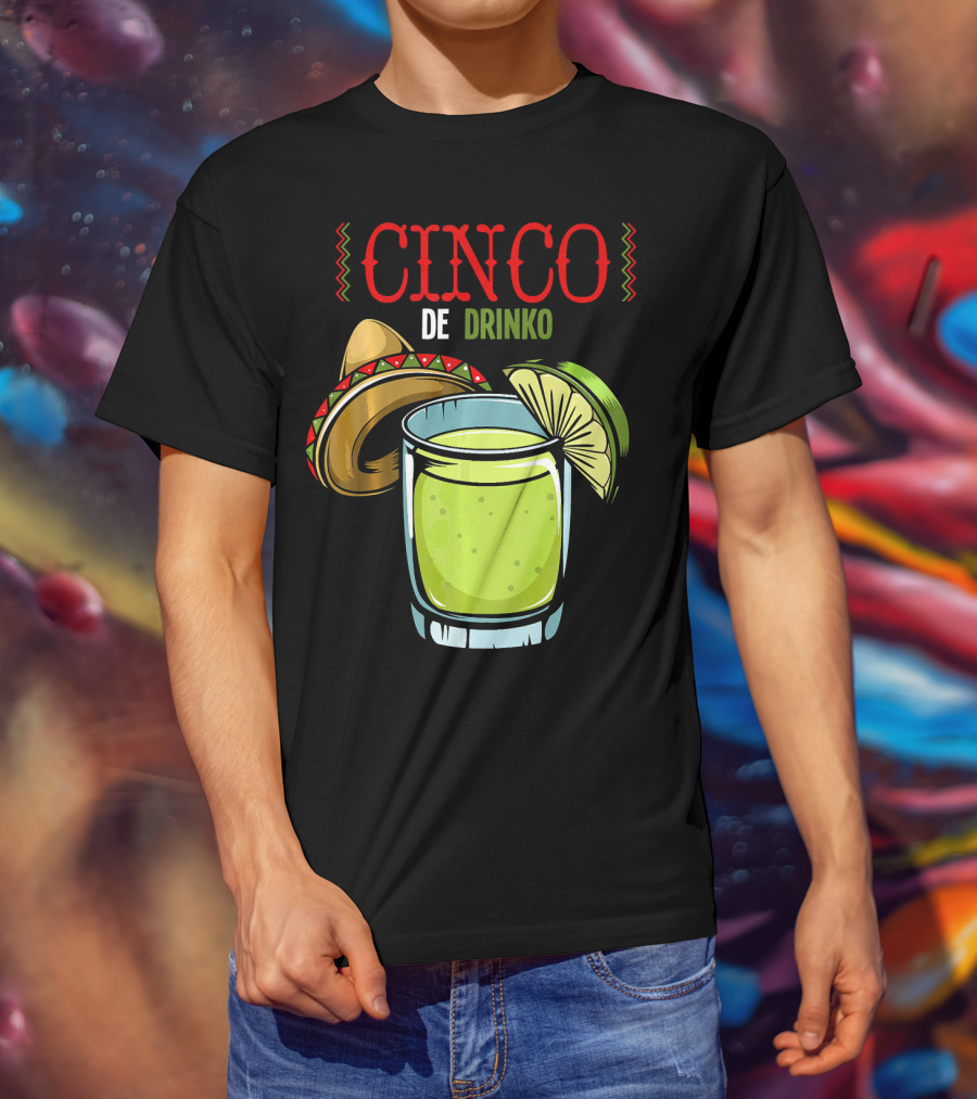 Cinco De Drinko Sombrero Lime Margarita Iconic Cinco De Mayo T-Shirt