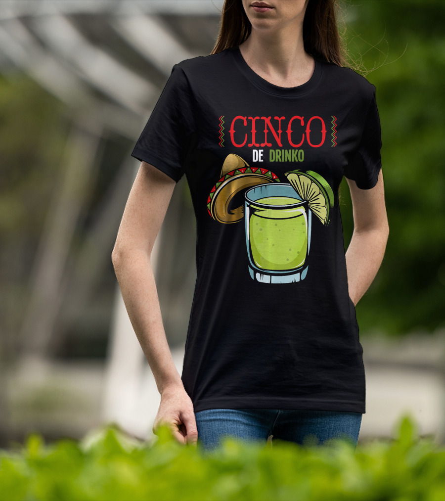 Cinco De Drinko Sombrero Lime Margarita Iconic Cinco De Mayo T-Shirt