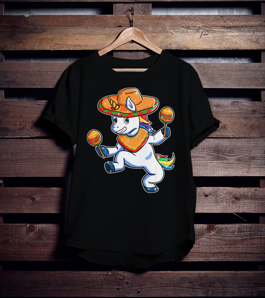 Funny Sombrero Unicorn Cinco De Mayo T-Shirt