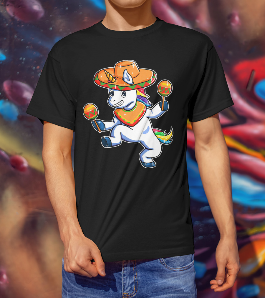 Funny Sombrero Unicorn Cinco De Mayo T-Shirt