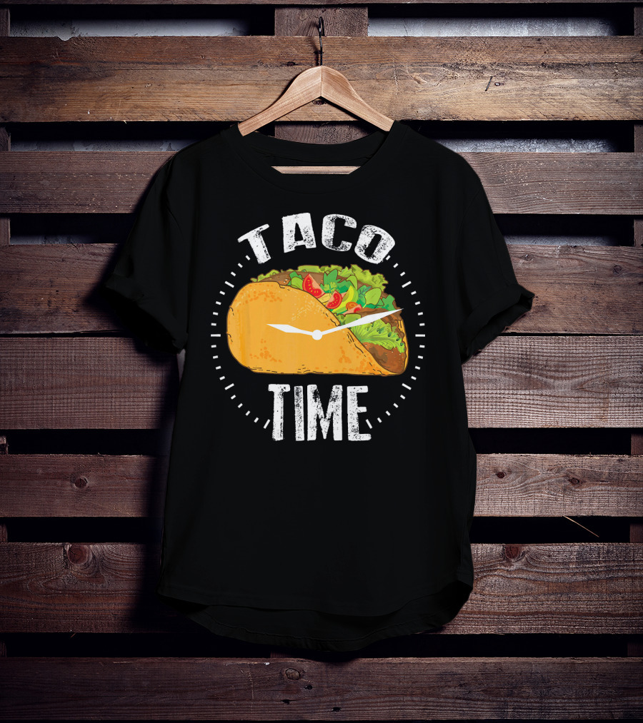 Taco Time Clock Cinco De Mayo Mex Foods T-Shirt