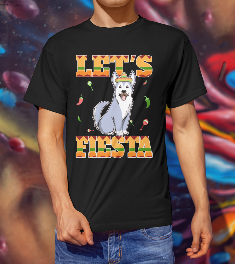 Let's Fiesta Husky Dog Sombrero Cinco De Mayo T-Shirt