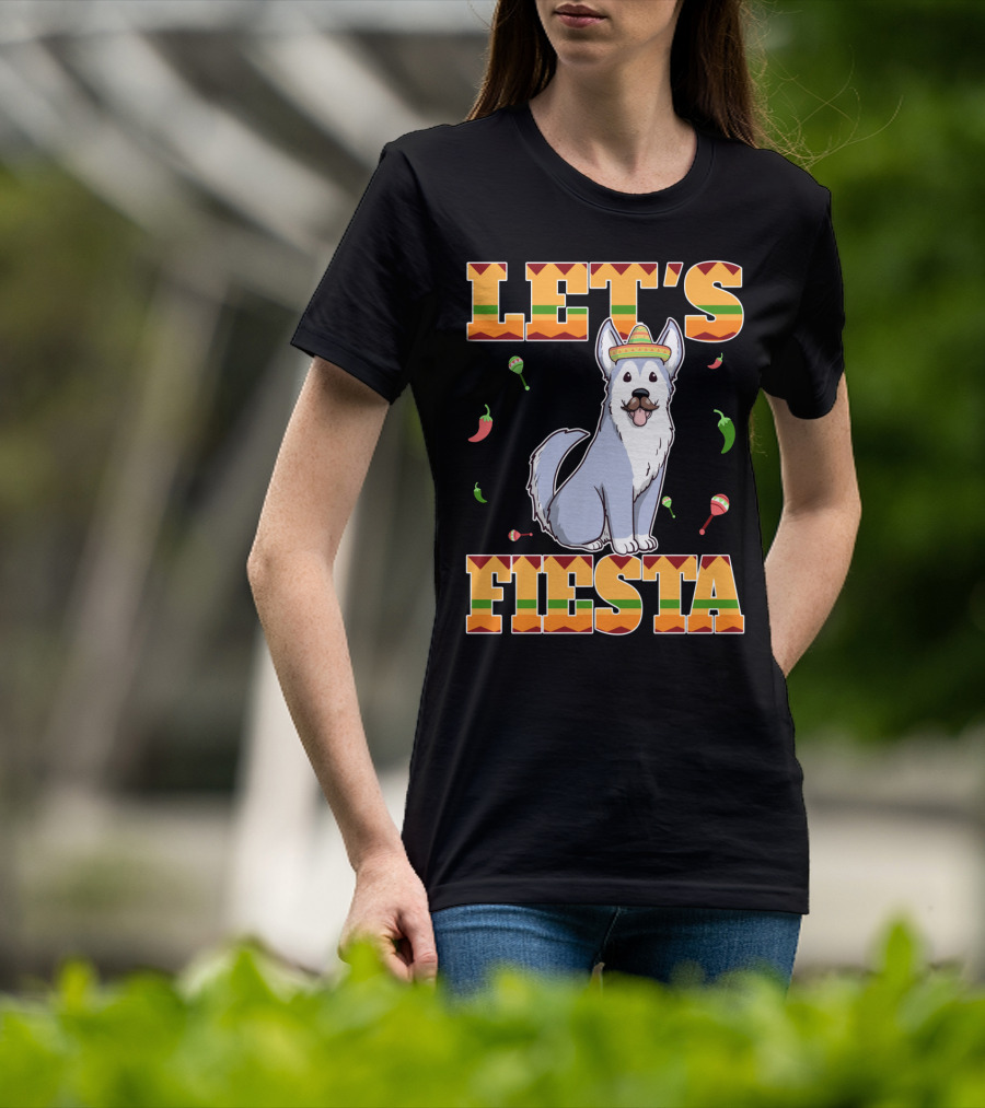 Let's Fiesta Husky Dog Sombrero Cinco De Mayo T-Shirt