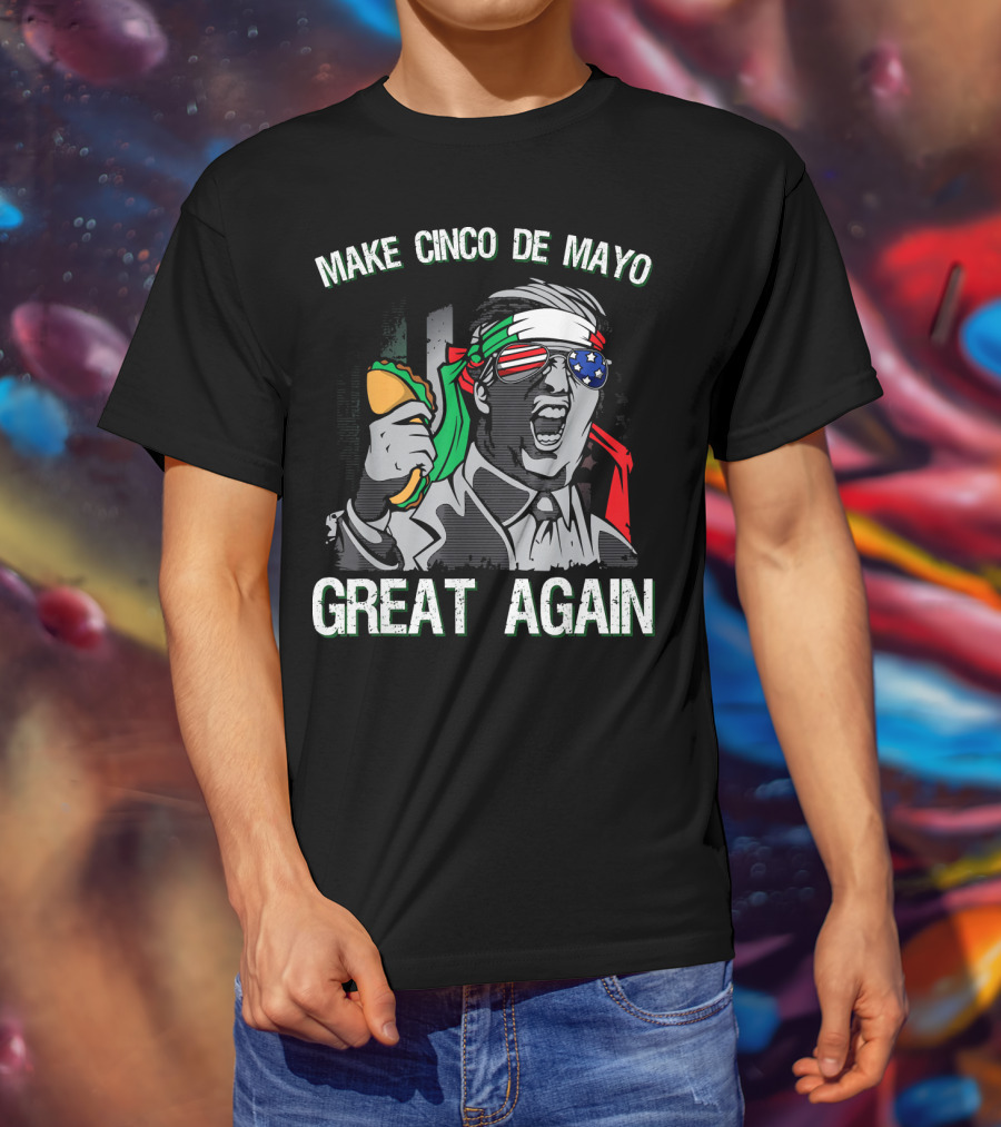 Make Cinco De Mayo Great Again Taco Headband Sunglasses T-Shirt