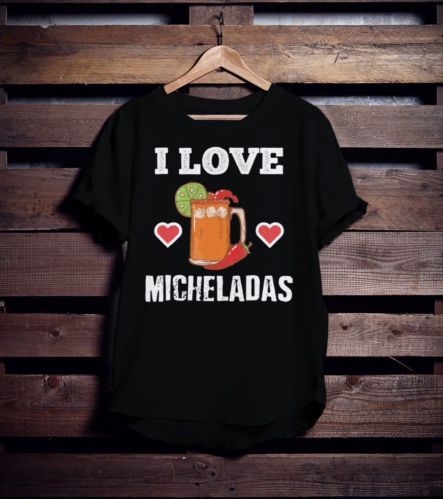 Cinco De Mayo I Love Micheladas Hearts Lime Pepper T-Shirt