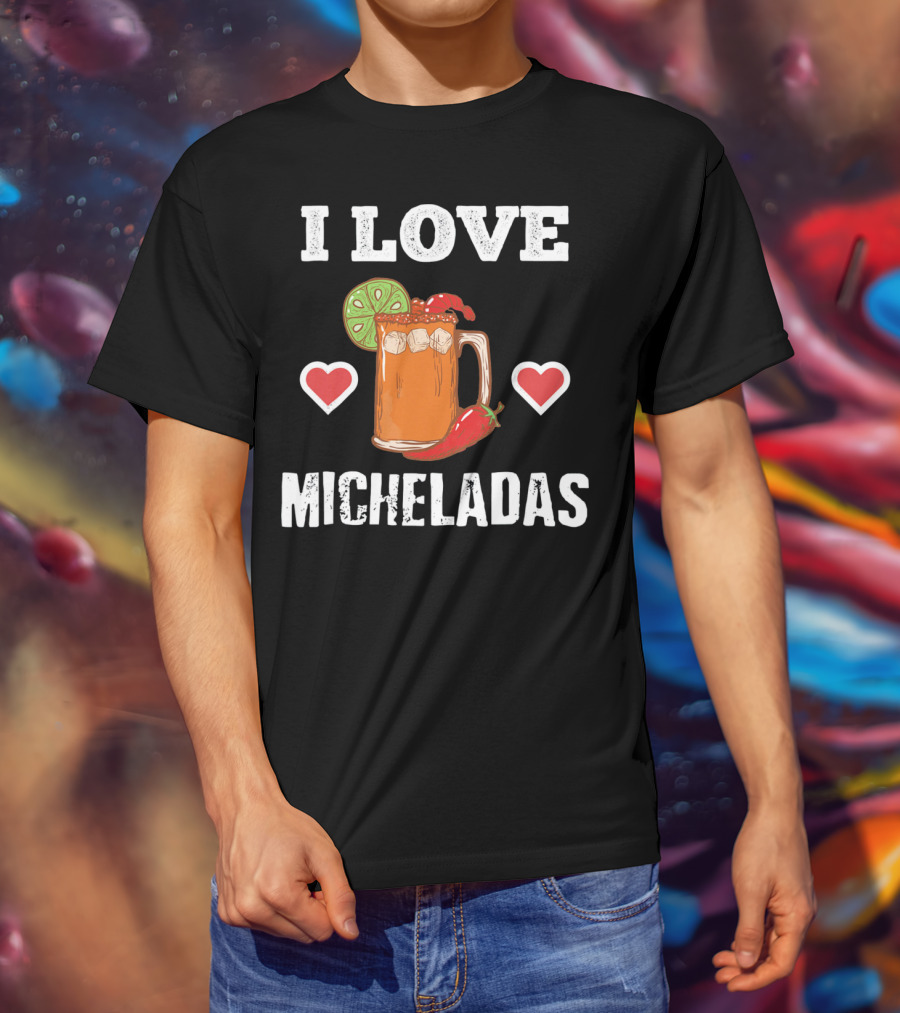 Cinco De Mayo I Love Micheladas Hearts Lime Pepper T-Shirt