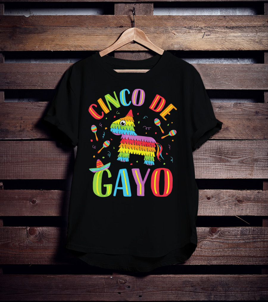Cinco De Gayo Rainbow Pinata Maracas Fiesta T-Shirt