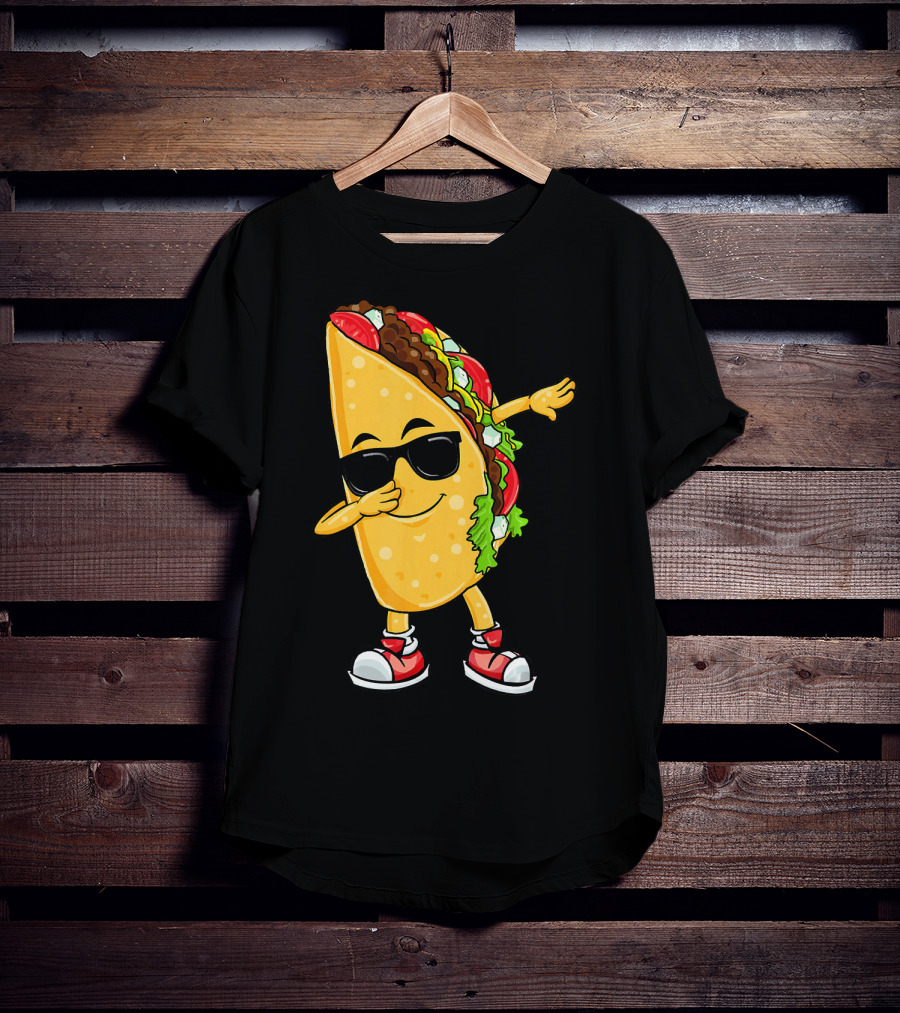 Dabbing Taco Cinco De Mayo Celebration Fun With Sunglasses T-Shirt