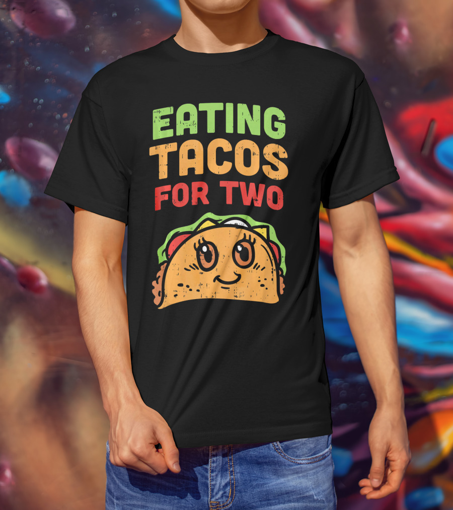 Eating Tacos For Two Cute Taco Character Pregnancy Announcement T-Shirt