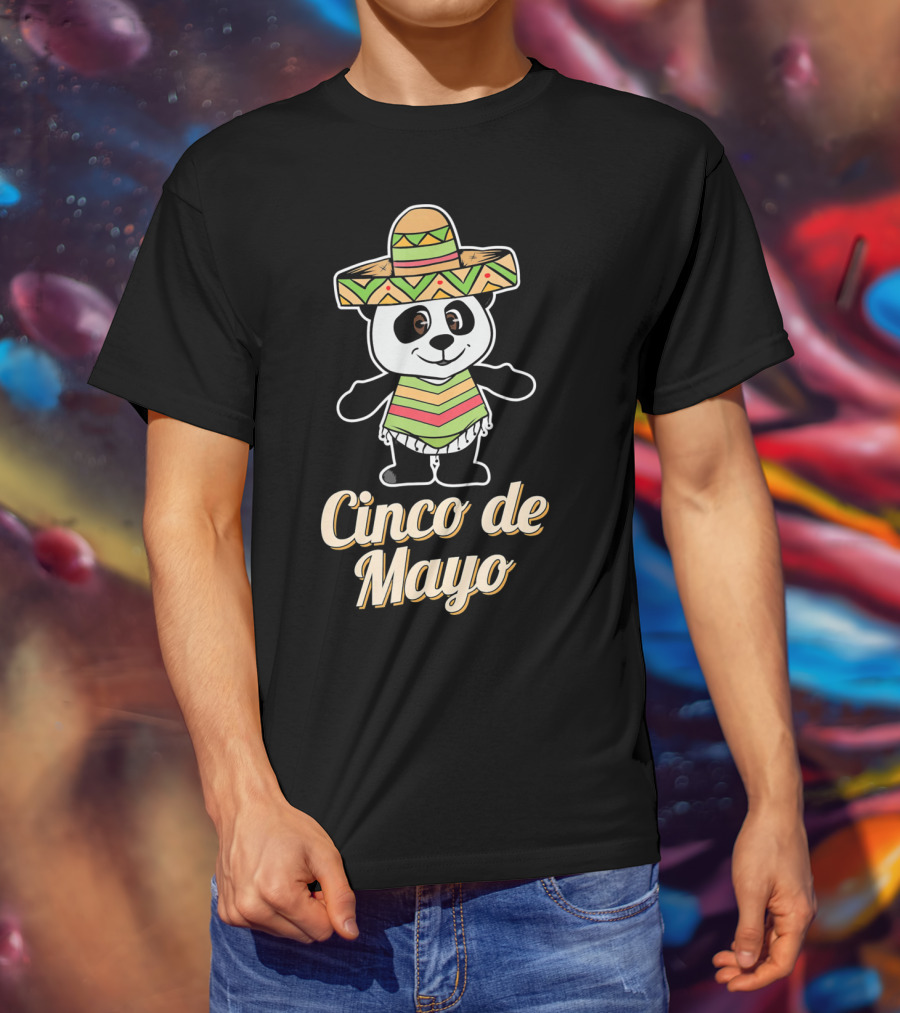 Cinco De Mayo Mexican Panda Sombrero T-Shirt