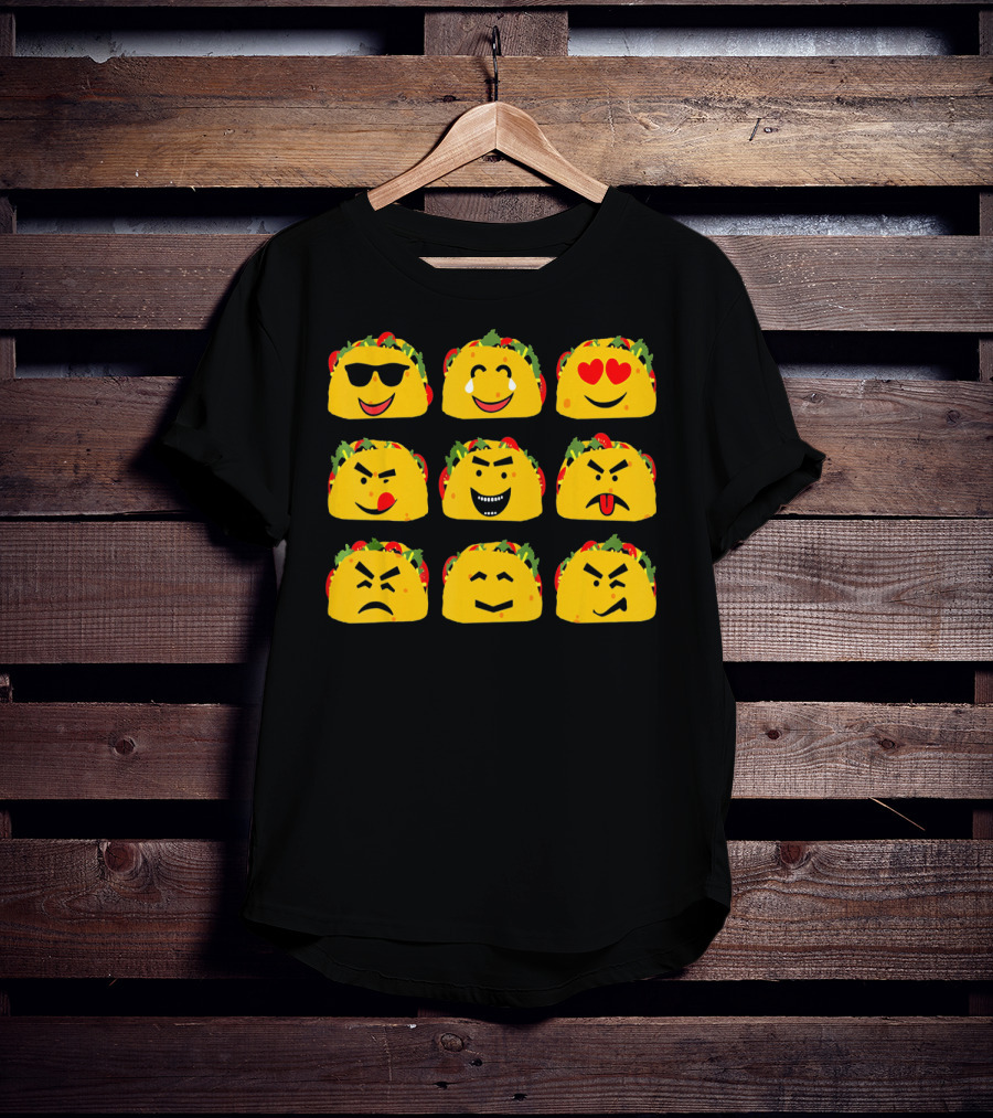 Cinco De Mayo Taco Emoji Faces Mexican Fun T-Shirt