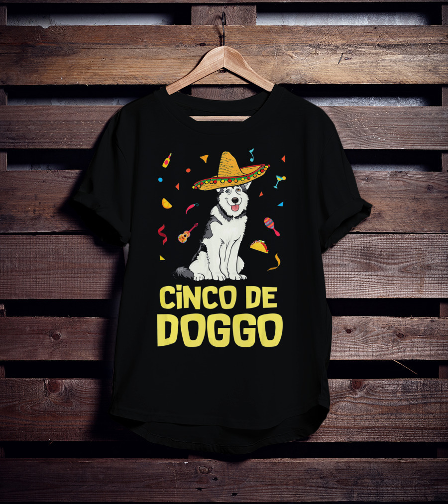 Cinco De Doggo Funny Taco Sombrero Husky T-Shirt