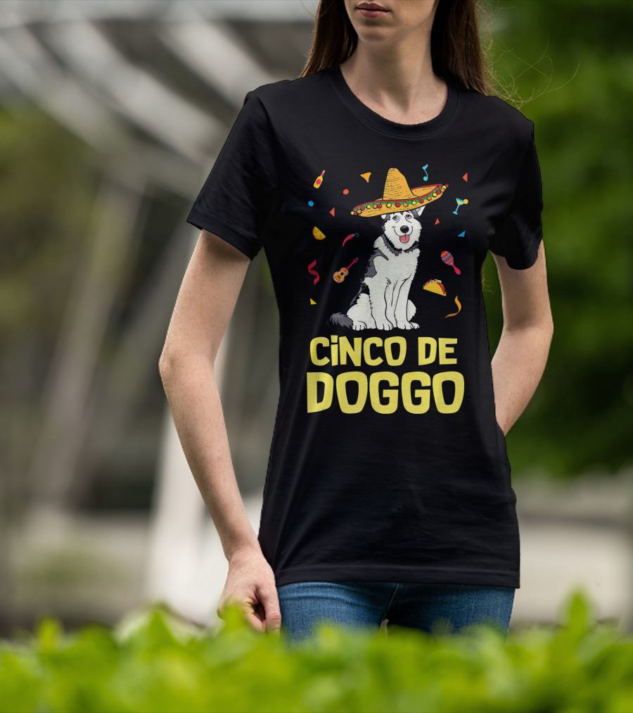 Cinco De Doggo Funny Taco Sombrero Husky T-Shirt
