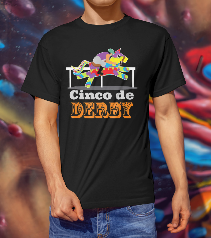 Cinco De Derby Pinata Horse Racing Jockey T-Shirt