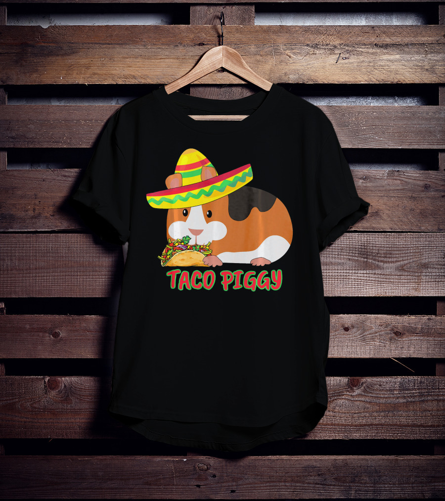 Cinco De Mayo Taco Piggy Guinea Pig With Sombrero T-Shirt