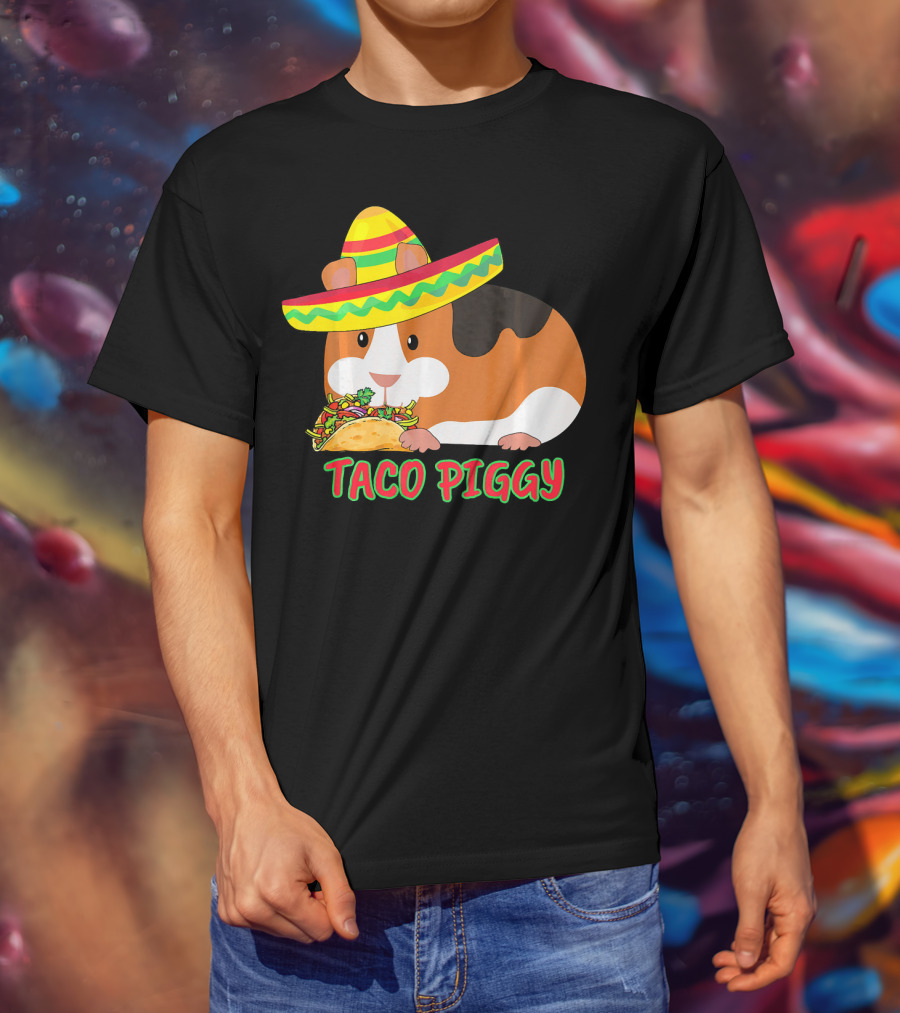 Cinco De Mayo Taco Piggy Guinea Pig With Sombrero T-Shirt