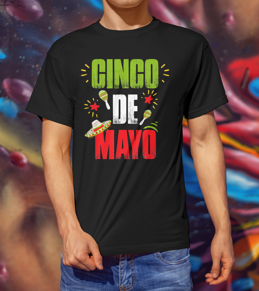 Cinco De Mayo Sombrero Maracas T-Shirt