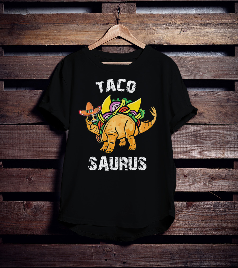 Tacosaurus Taco Dinosaur Funny Cinco De Mayo Fiesta T-Shirt