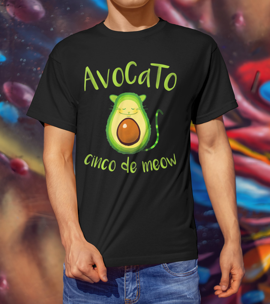 Avocato Cinco De Meow Avocado Cat Fusion T-Shirt