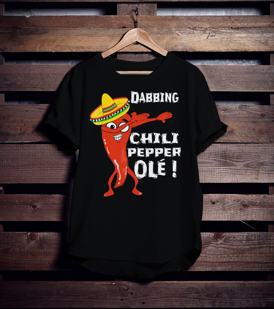 Dabbing Chili Pepper Olé Cinco With Sombrero T-Shirt