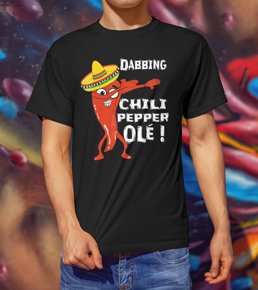 Dabbing Chili Pepper Olé Cinco With Sombrero T-Shirt