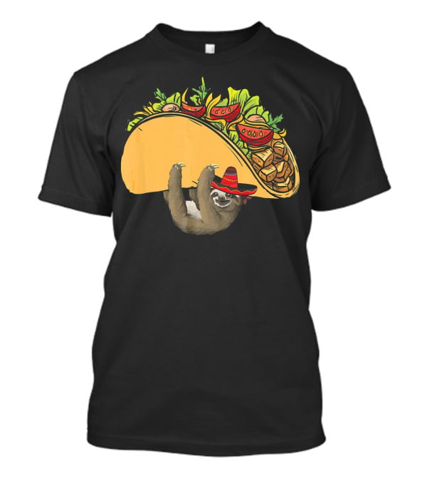 Cinco De Mayo Sloth Sombrero Taco Fiesta T-Shirt