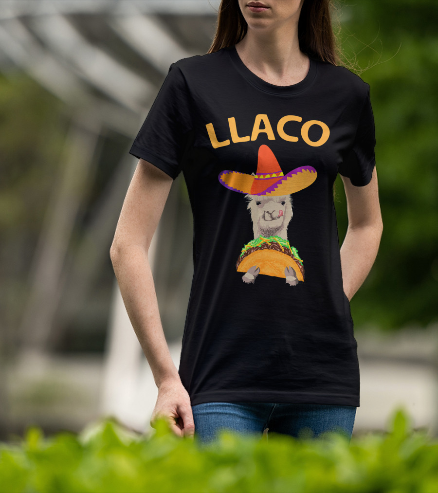 LLACO Llama Taco Sombrero Funny Cinco De Mayo T-Shirt