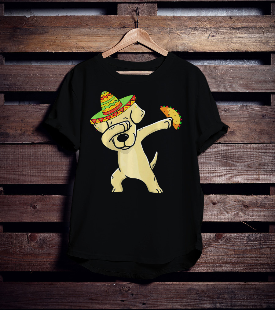 Labrador Retriever Dabbing With Taco And Sombrero T-Shirt