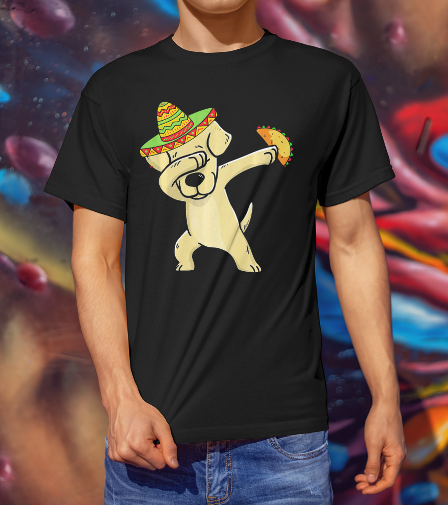 Labrador Retriever Dabbing With Taco And Sombrero T-Shirt