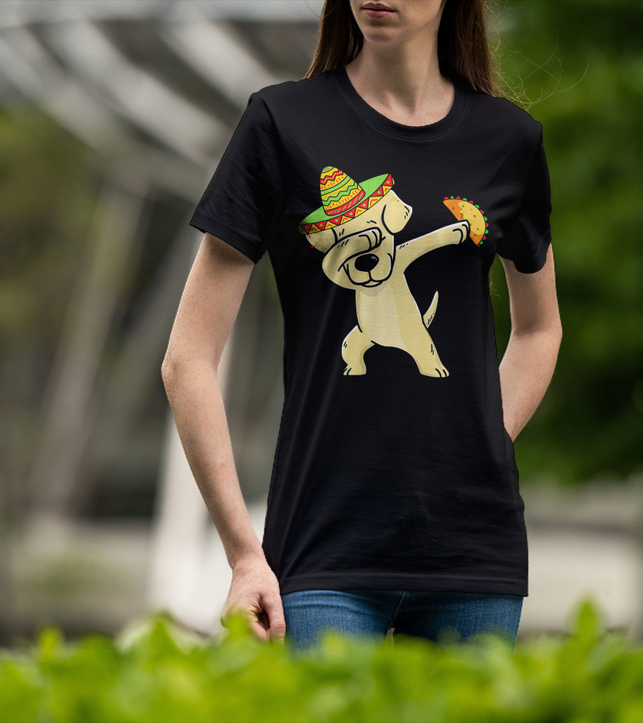 Labrador Retriever Dabbing With Taco And Sombrero T-Shirt