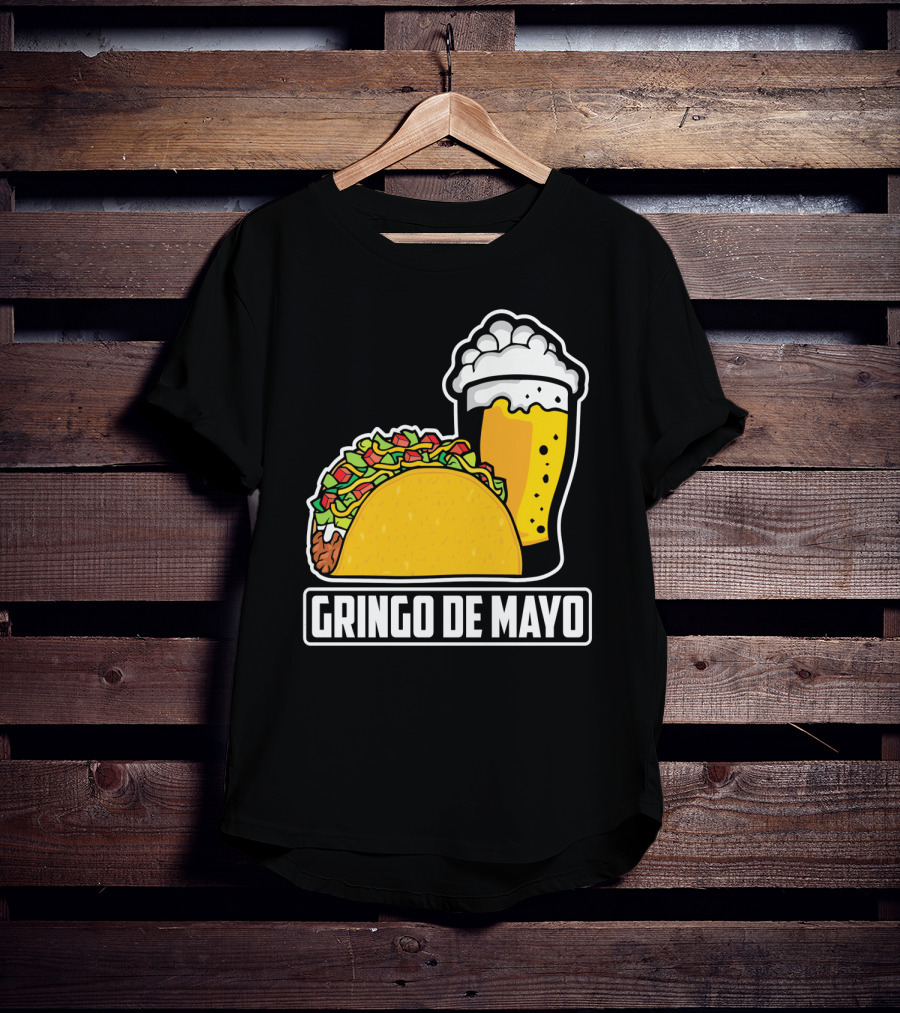 Gringo De Mayo Taco Beer Pun Cinco De Mayo T-Shirt